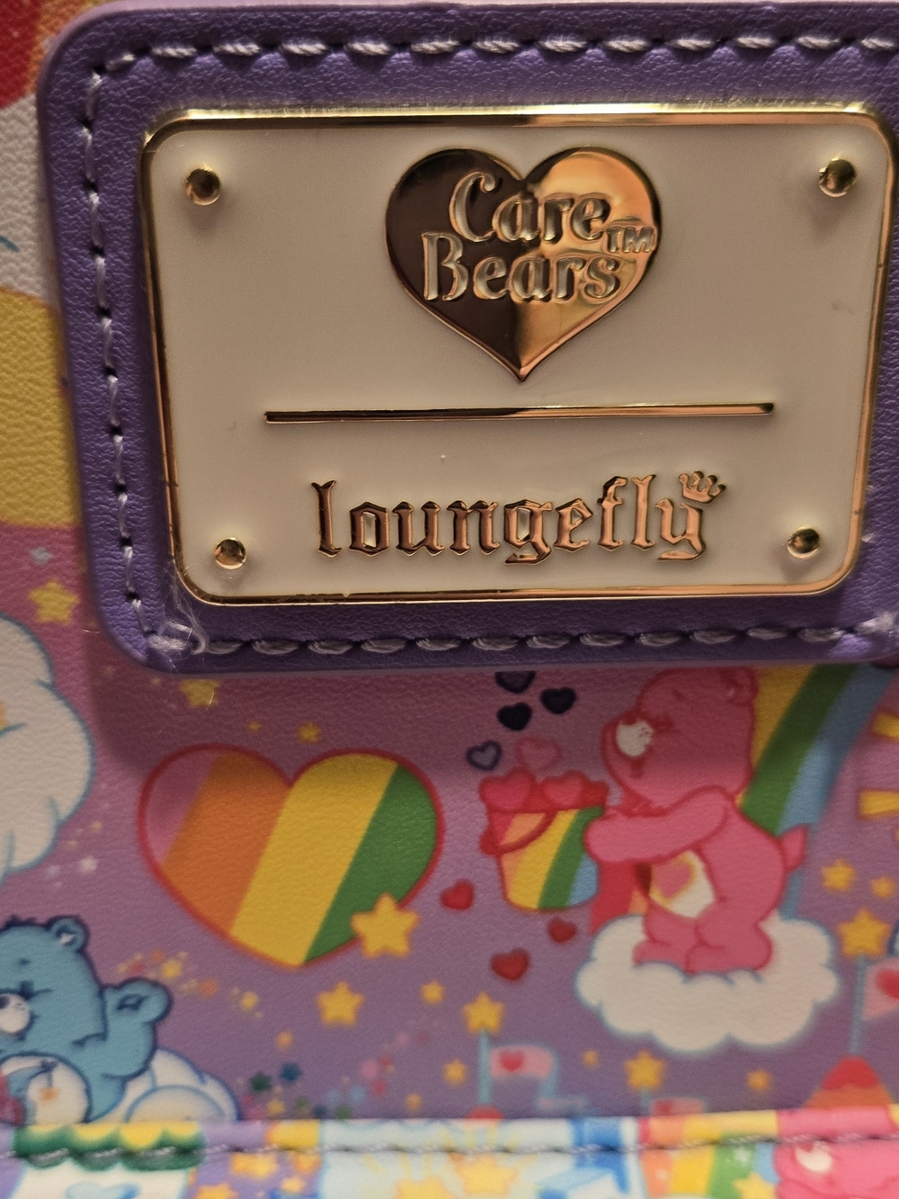 Loungefly Care Bears Purple Mini Backpack Purse - Picture 2 of 8